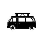 Pop Top Camper Van Or Travel Rv For Van Life In Vector Icon